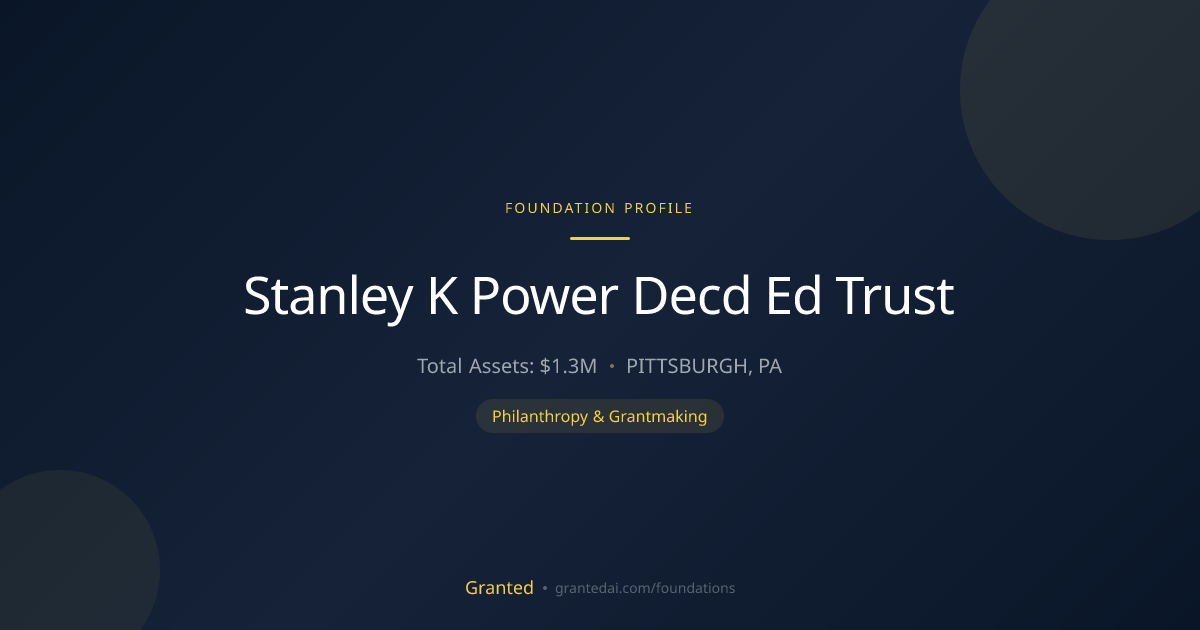 Stanley K Power Decd Ed Trust | Granted AI