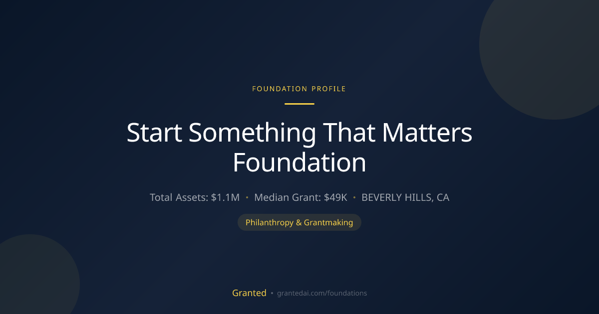 Start Something That Matters Foundation | Granted AI