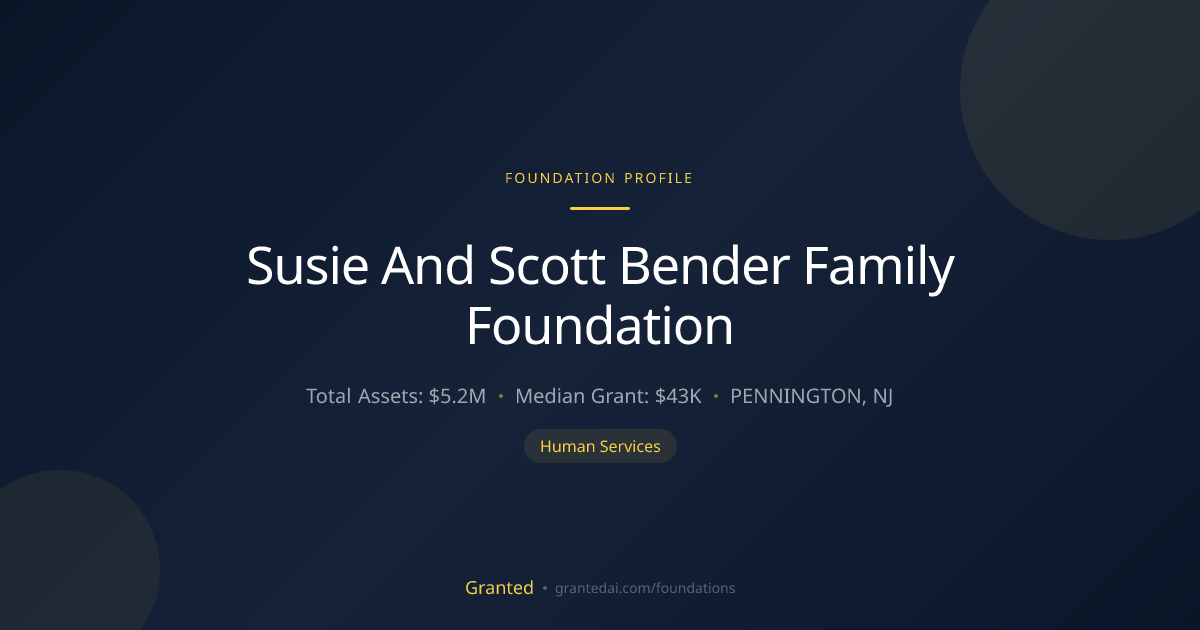 Susie And Scott Bender Family Foundation | Granted AI