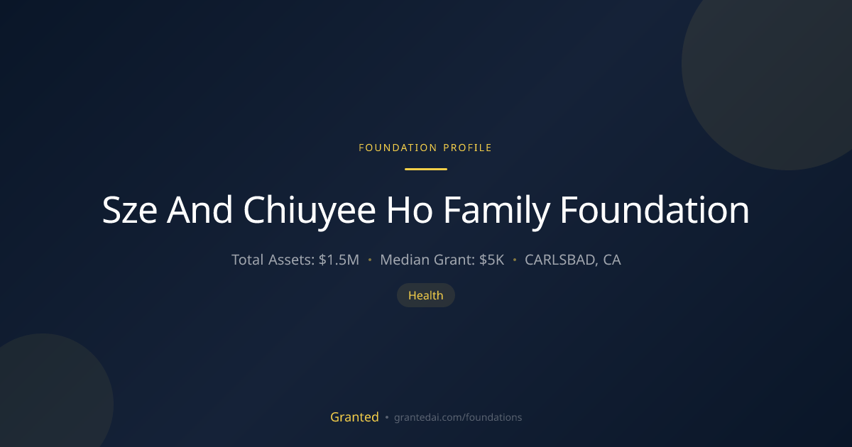 Sze And Chiuyee Ho Family Foundation | Granted AI