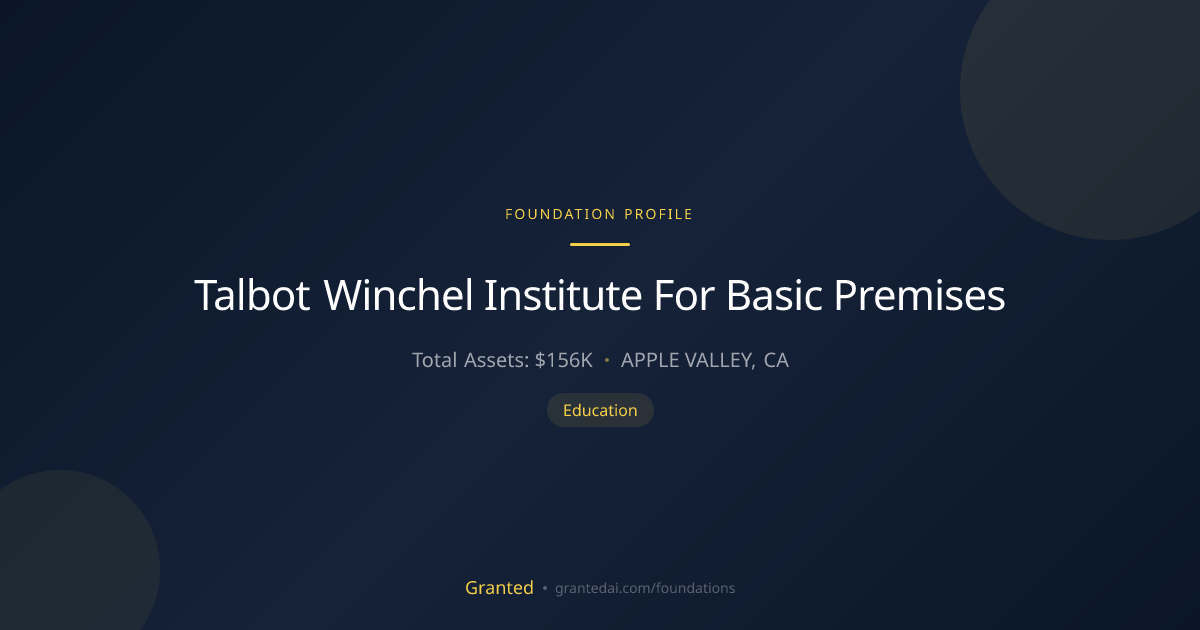 Talbot Winchel Institute For Basic Premises | Granted AI