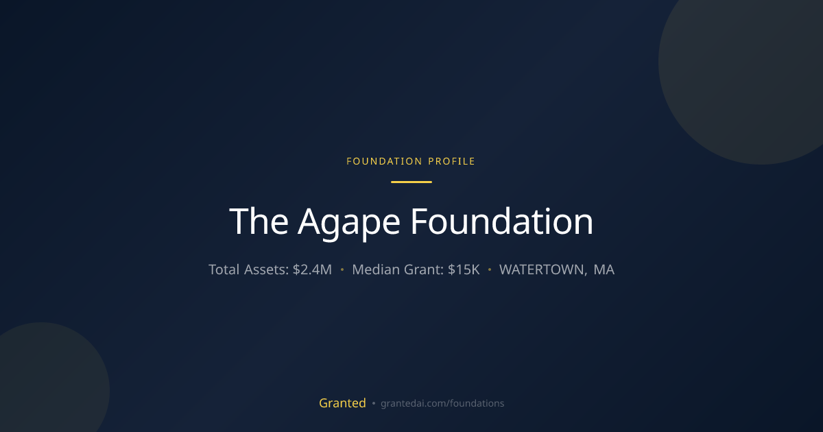The Agape Foundation | Granted AI