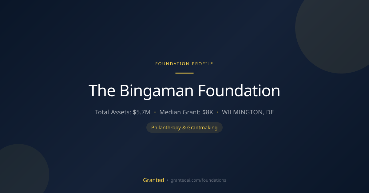 The Bingaman Foundation | Granted AI