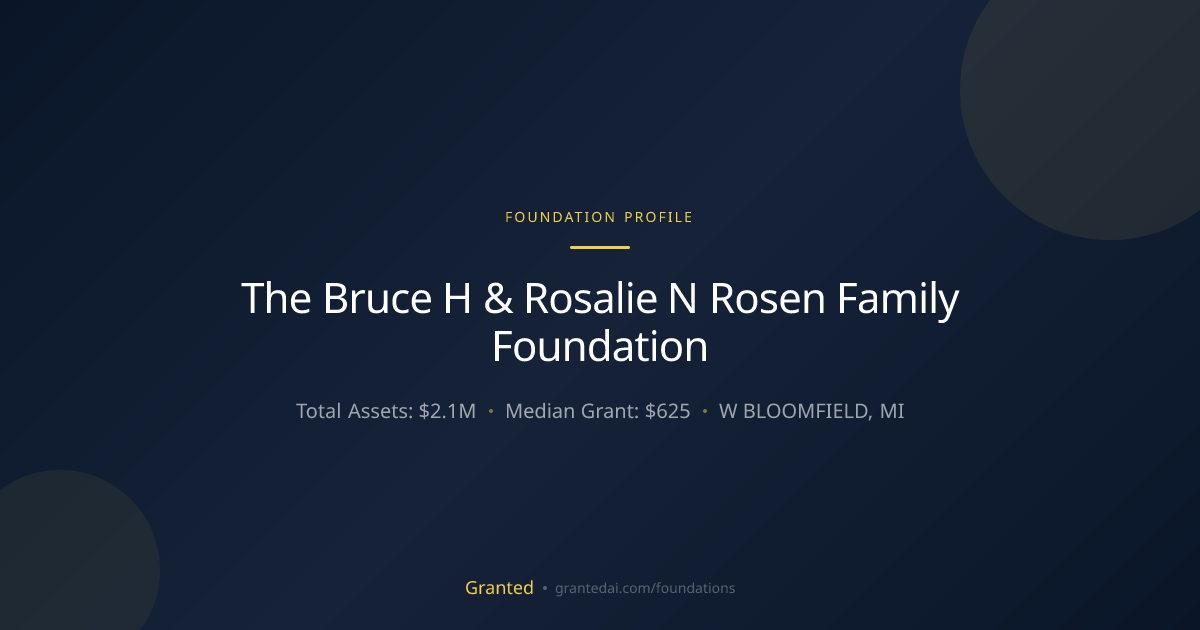 The Bruce H & Rosalie N Rosen Family Foundation | Granted AI