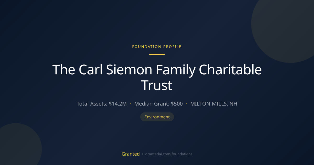 The Carl Siemon Family Charitable Trust | Granted AI