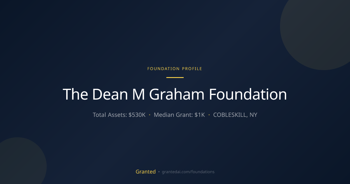 The Dean M Graham Foundation | Granted AI