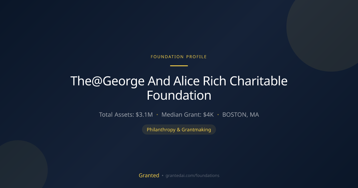 The@George And Alice Rich Charitable Foundation | Granted AI
