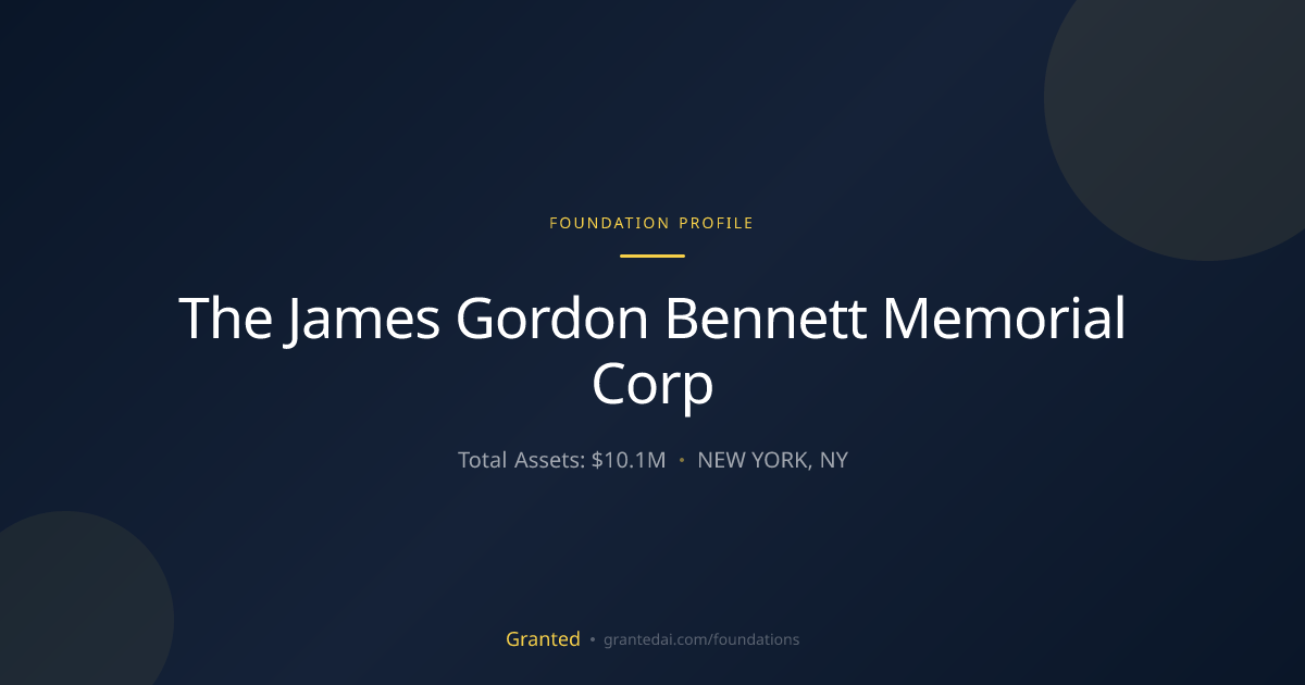 The James Gordon Bennett Memorial Corp | Granted AI