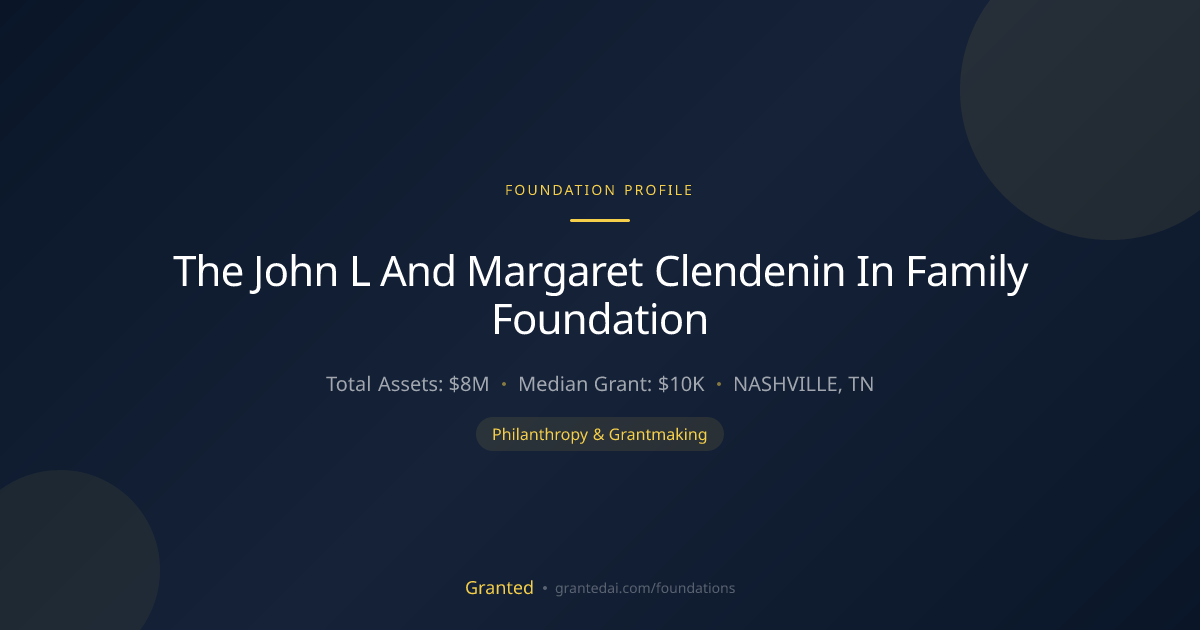 The John L And Margaret Clendenin In Family Foun... | Granted AI