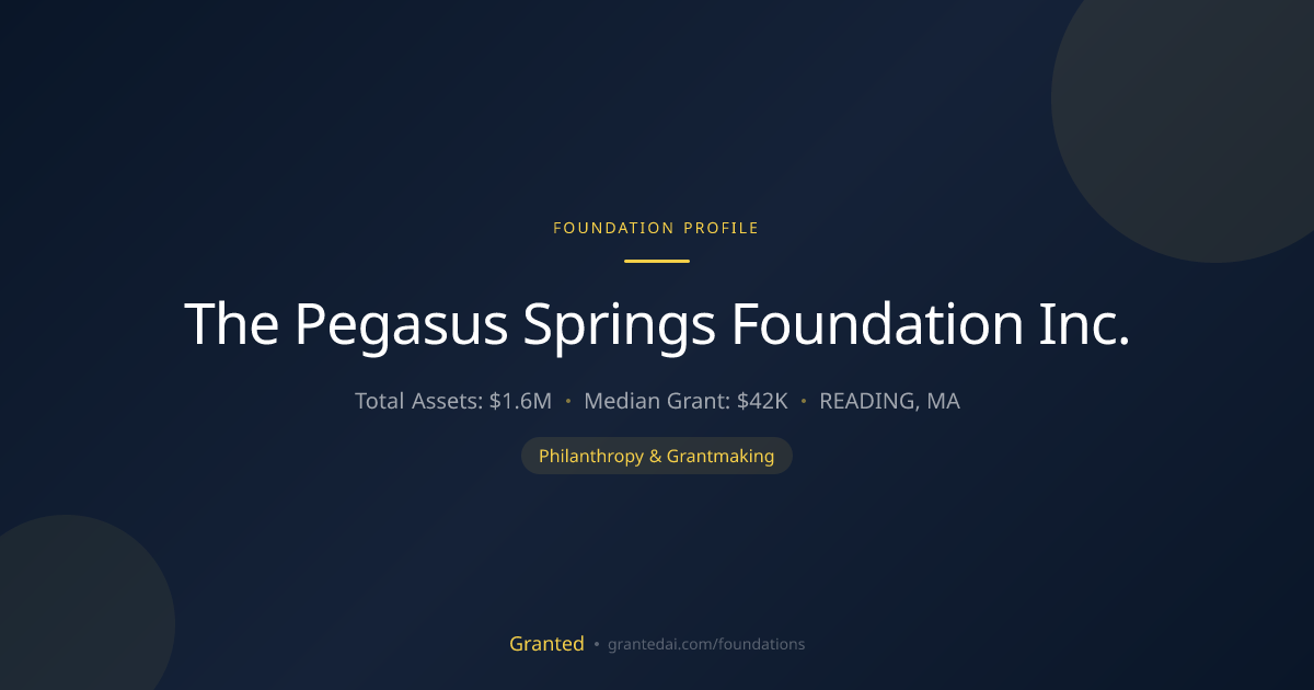 The Pegasus Springs Foundation Inc. | Granted AI