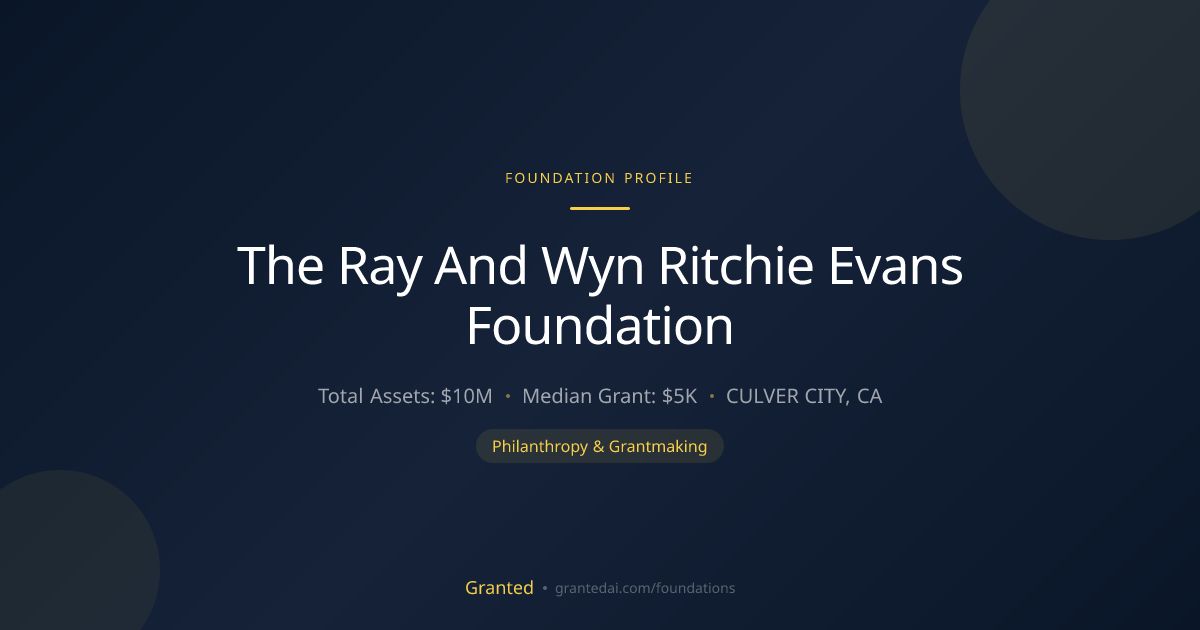 The Ray And Wyn Ritchie Evans Foundation | Granted AI