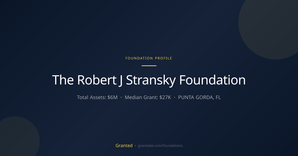 The Robert J Stransky Foundation | Granted AI
