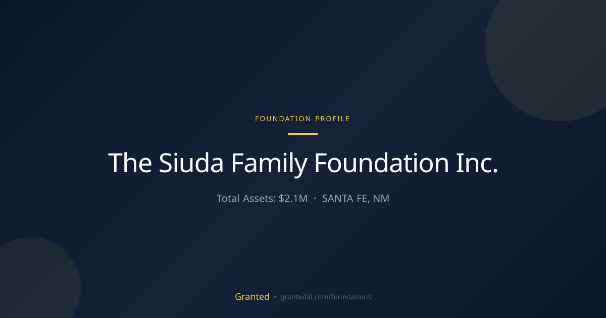 The Siuda Family Foundation Inc. | Granted AI
