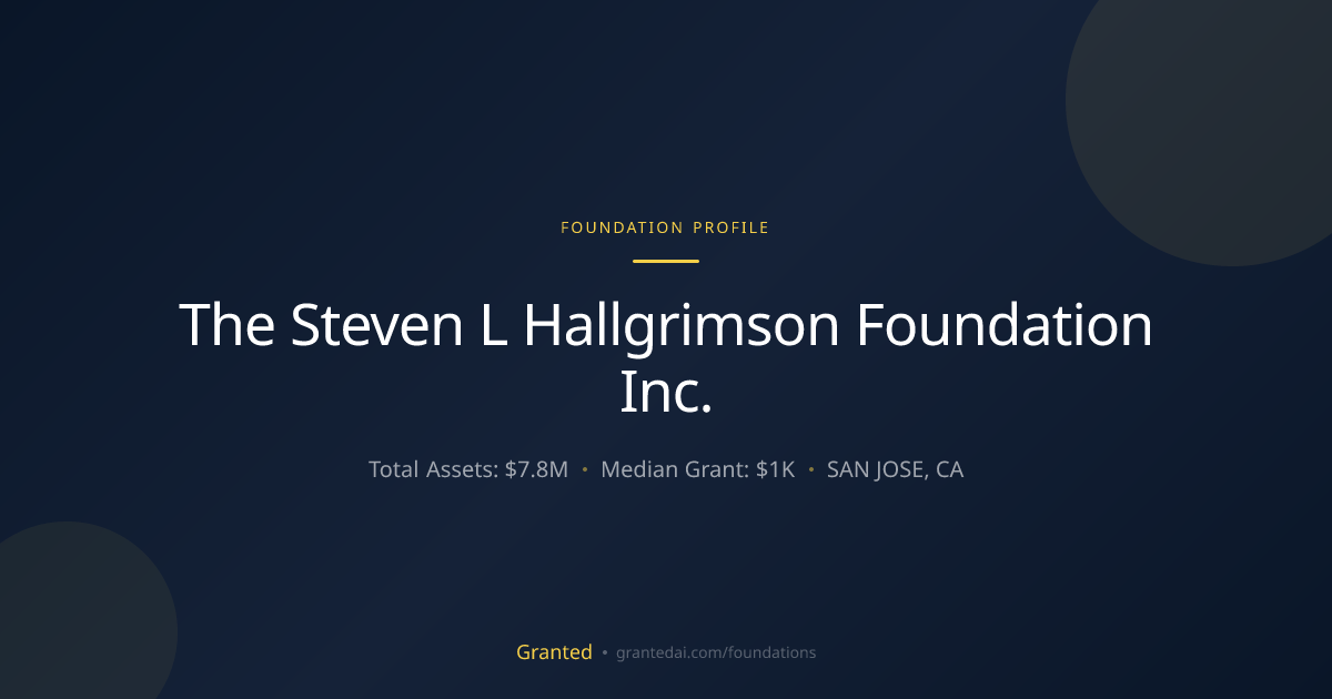 The Steven L Hallgrimson Foundation Inc. | Granted AI