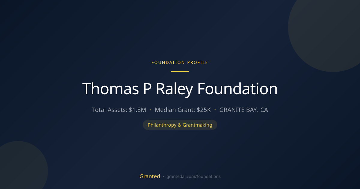 Thomas P Raley Foundation | Granted AI