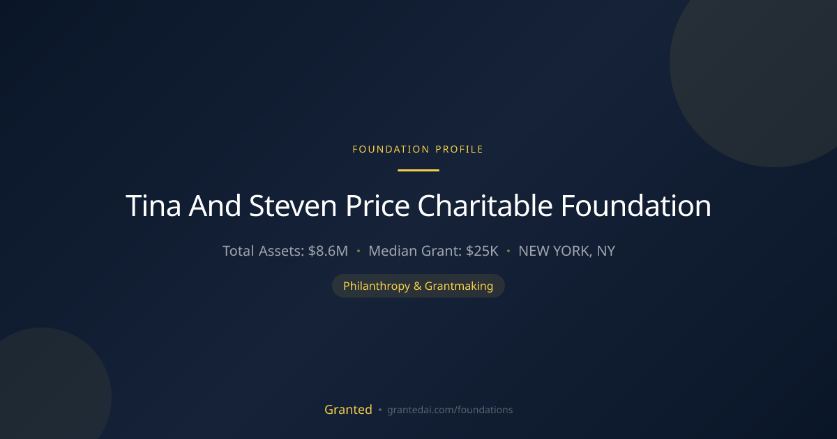 Tina And Steven Price Charitable Foundation | Granted AI