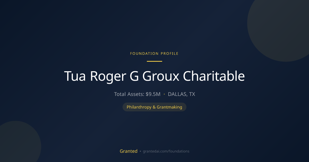 Tua Roger G Groux Charitable | Granted AI