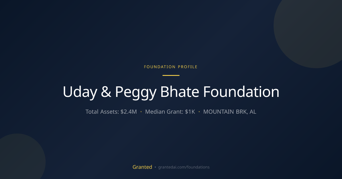 Uday & Peggy Bhate Foundation | Granted AI