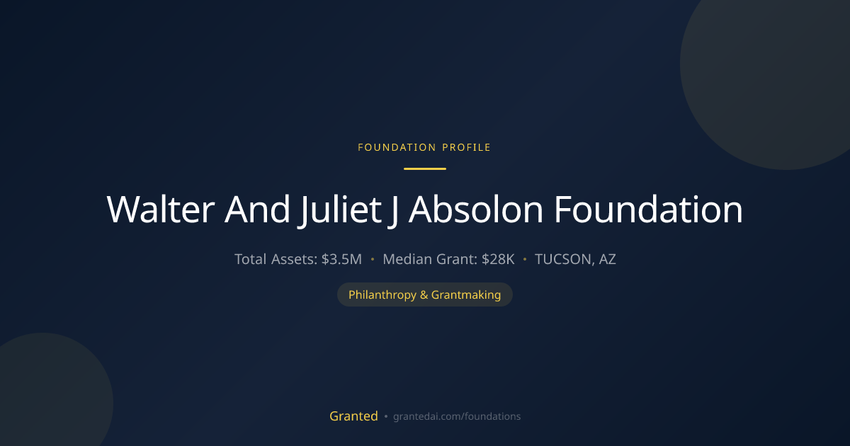 Walter And Juliet J Absolon Foundation | Granted AI