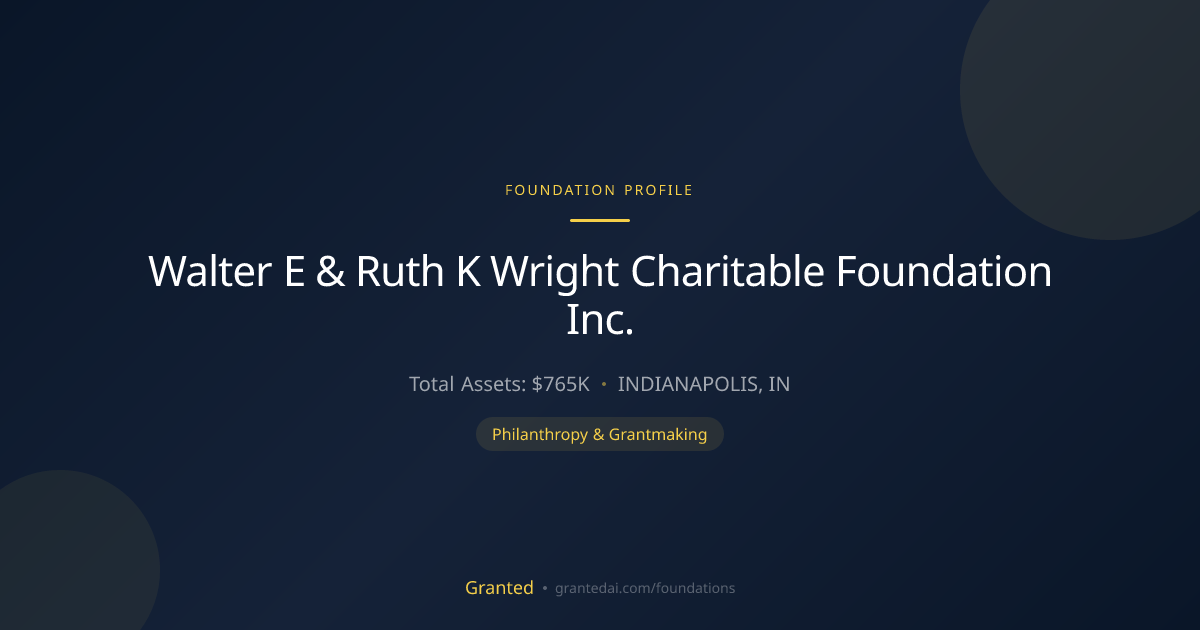 Walter E & Ruth K Wright Charitable Foundation I... | Granted AI