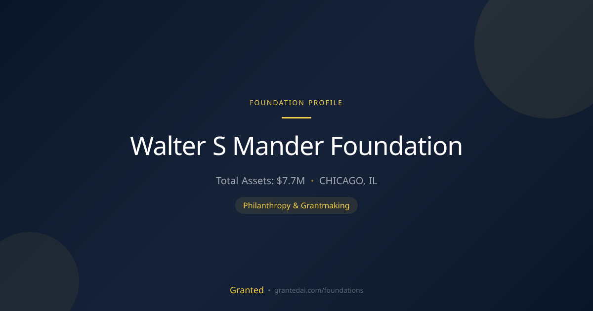 Walter S Mander Foundation | Granted AI