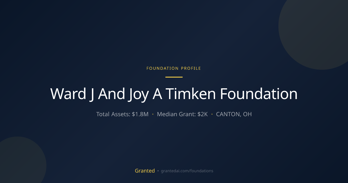 Ward J And Joy A Timken Foundation | Granted AI