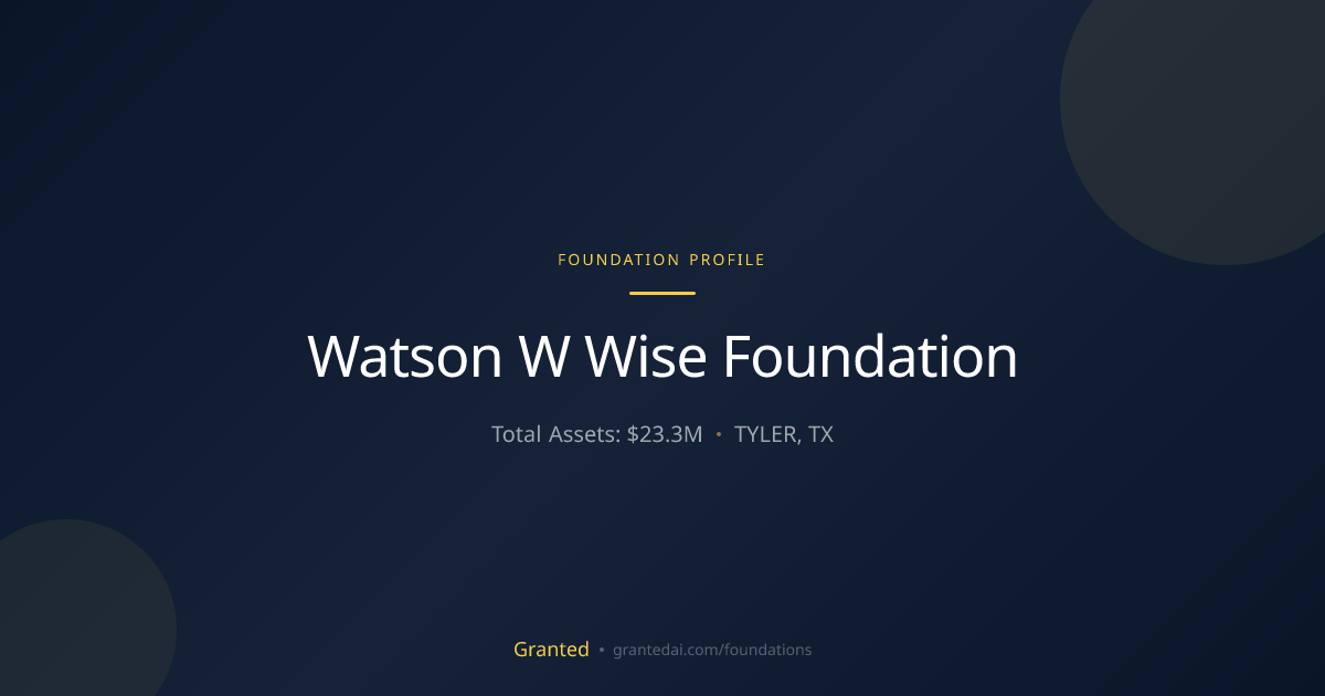 Watson W Wise Foundation | Granted AI