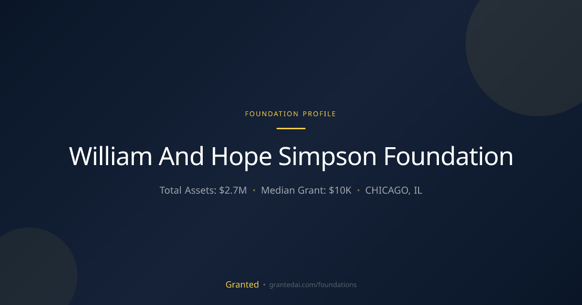 William And Hope Simpson Foundation | Granted AI