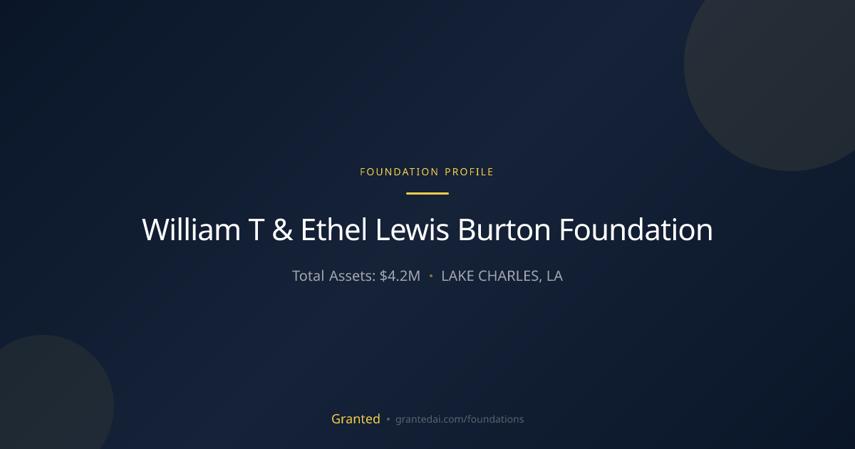 William T & Ethel Lewis Burton Foundation | Granted AI