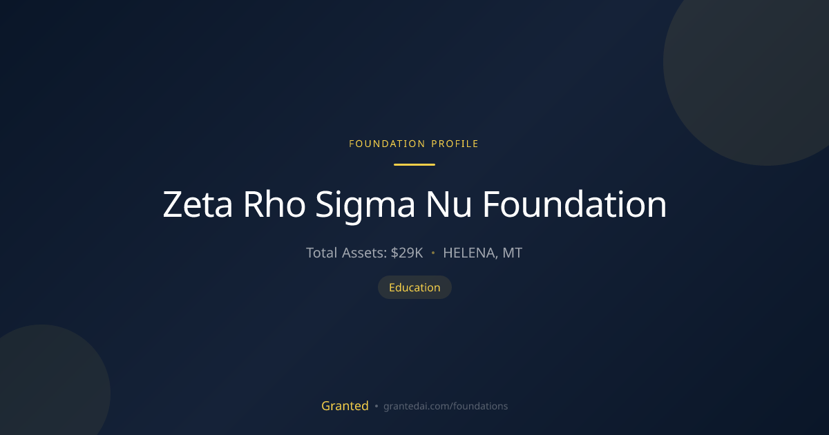 Zeta Rho Sigma Nu Foundation | Granted AI