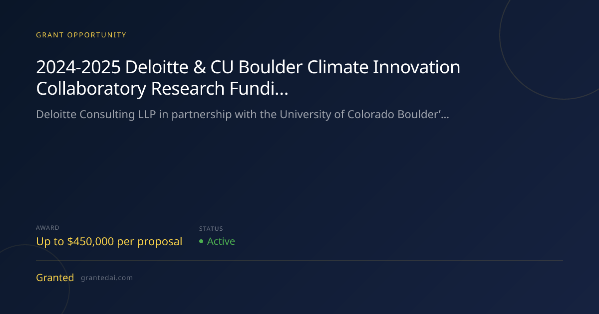 2024-2025 Deloitte & CU Boulder Climate Innovation Collaboratory ...