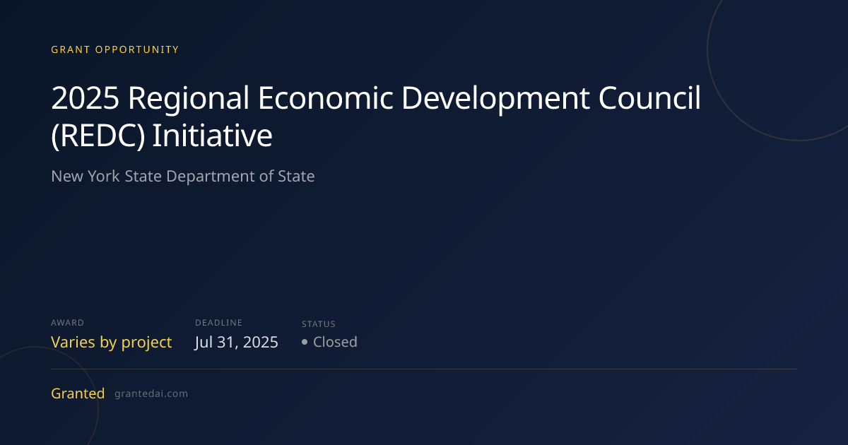 2025 Regional Economic Development Council (REDC) Initiative (2026 ...