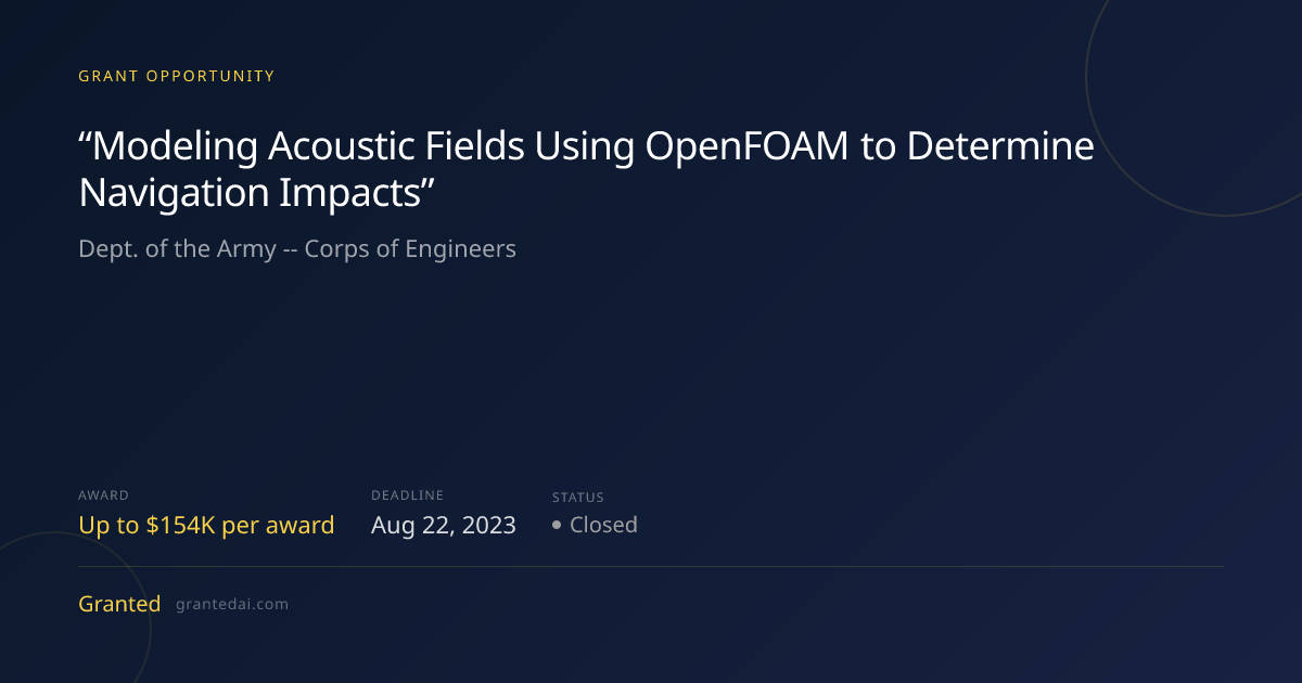 “Modeling Acoustic Fields Using OpenFOAM to Determine Navigation ...