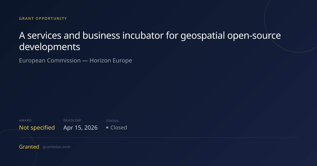 A services and business incubator for geospatial open-source ...