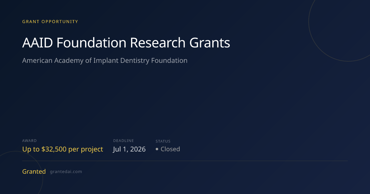 AAID Foundation Research Grants (2026) | Granted AI