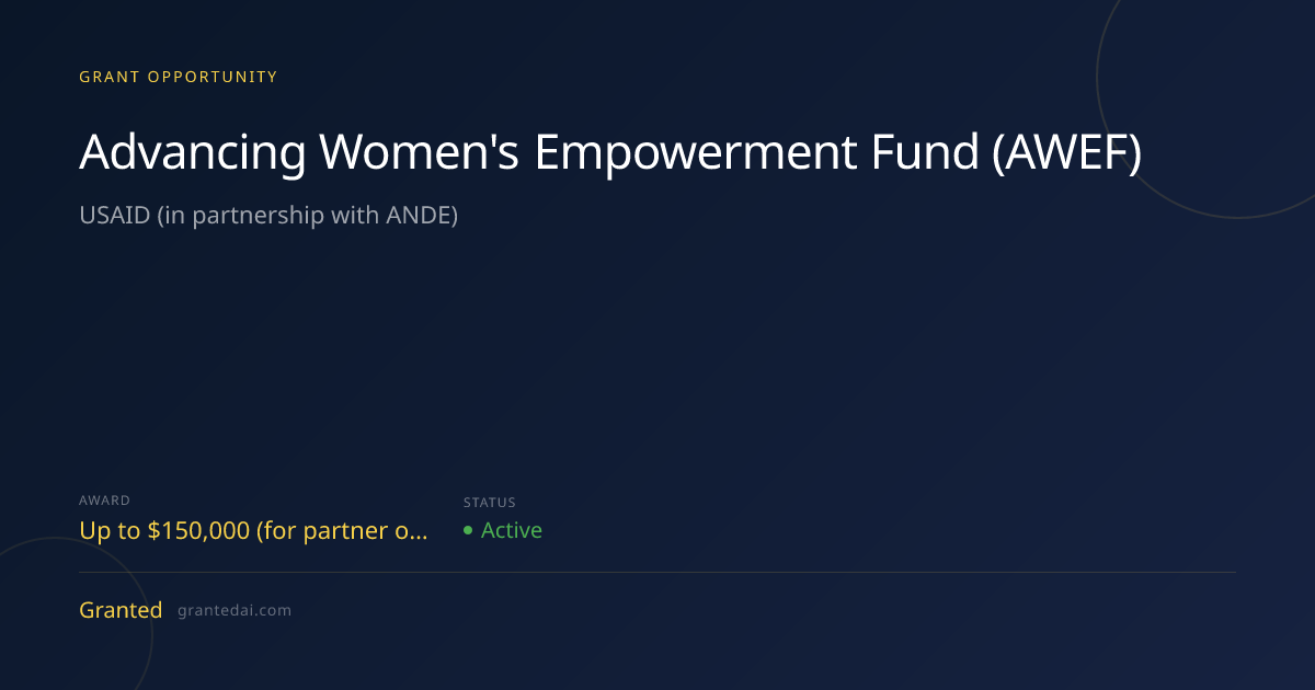 Advancing Women's Empowerment Fund (AWEF) (2026) | Granted AI