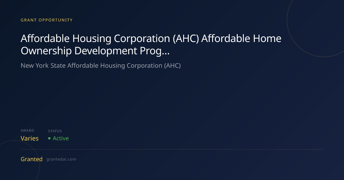 Affordable Housing Corporation (AHC) Affordable Home Ownership ...