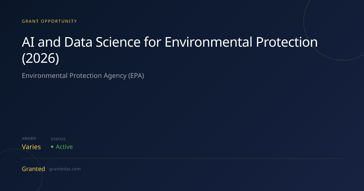 AI and Data Science for Environmental Protection (2026) (2026) | Granted AI