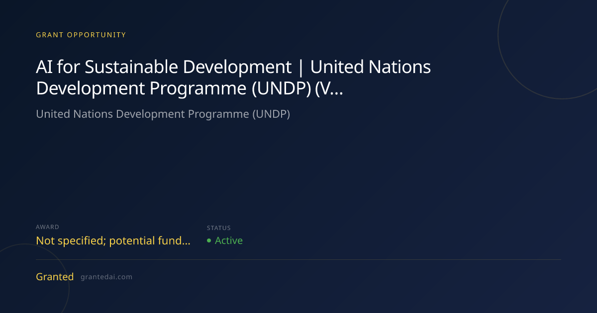 AI for Sustainable Development | United Nations Development Programme ...