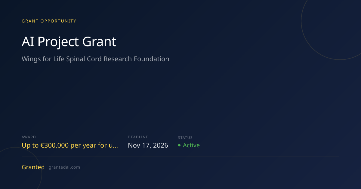 AI Project Grant (2026) | Granted AI