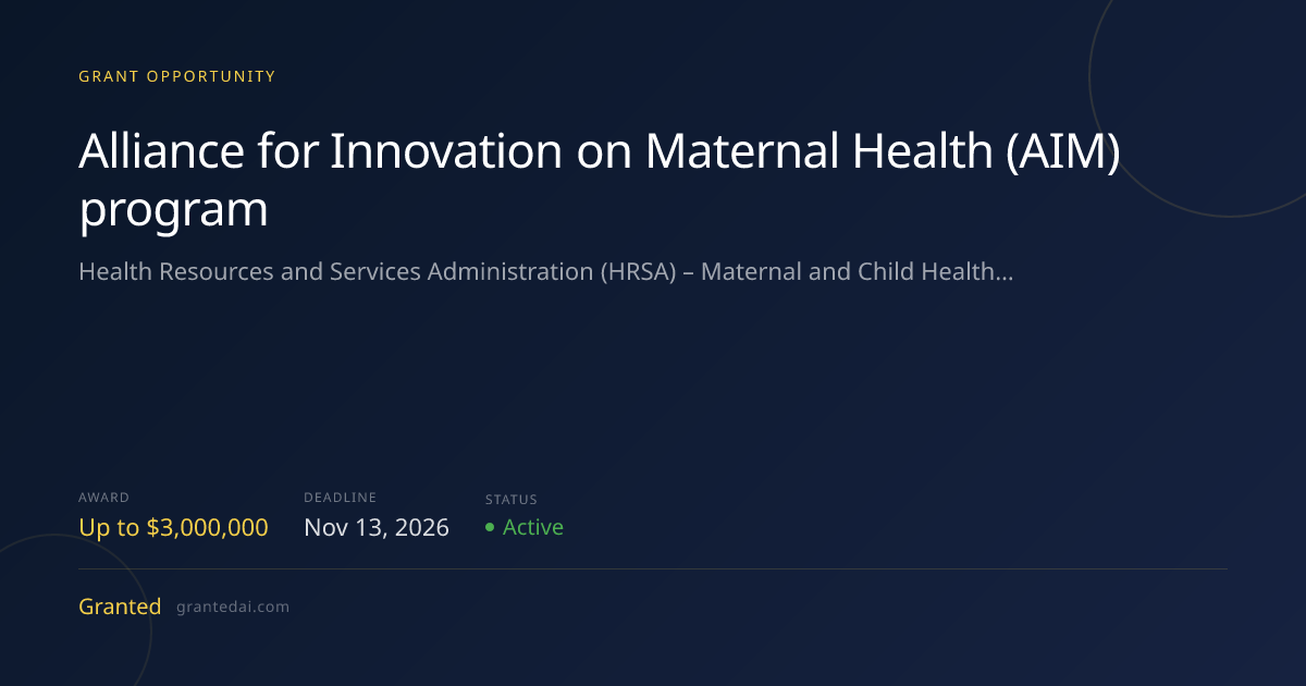 Alliance for Innovation on Maternal Health (AIM) program (2026 ...