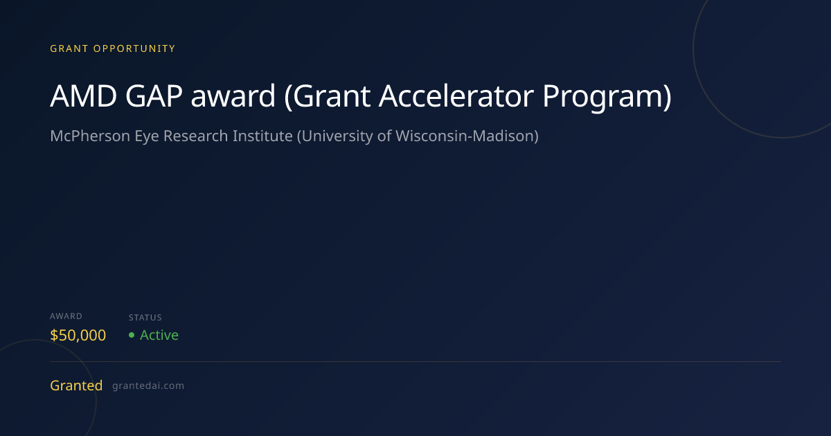 AMD GAP award (Grant Accelerator Program) (2026) | Granted AI