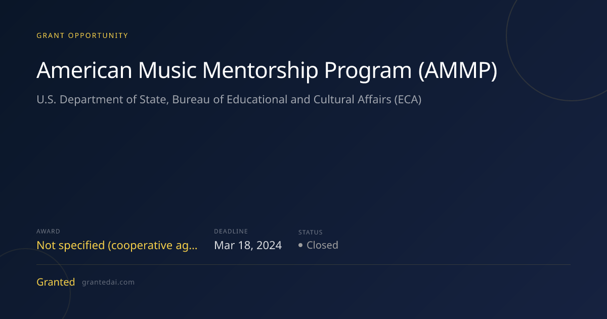 American Music Mentorship Program (AMMP) (2024) | Granted AI
