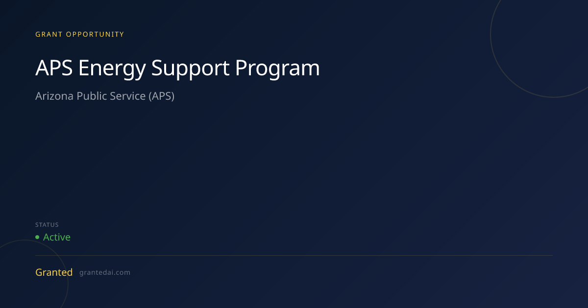 APS Energy Support Program (2026) | Granted AI