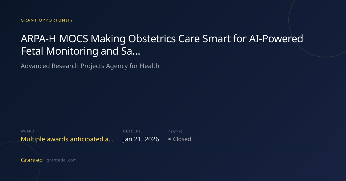 ARPA-H MOCS Making Obstetrics Care Smart for AI-Powered Fetal ...