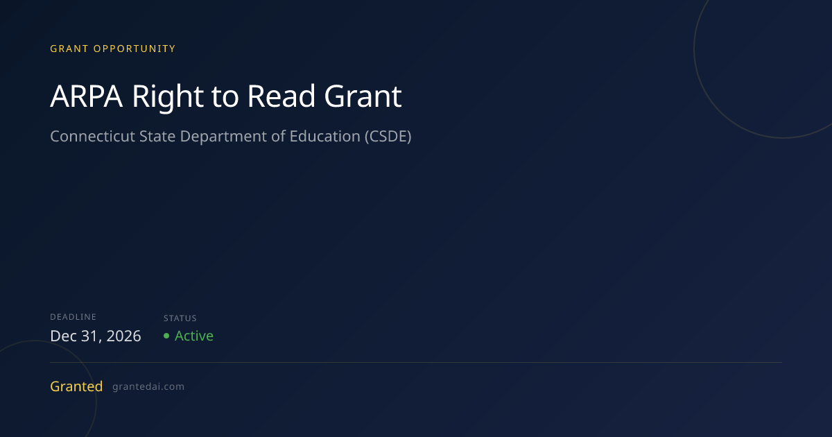 ARPA Right to Read Grant (2026) | Granted AI