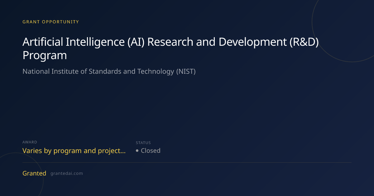 Artificial Intelligence (AI) Research and Development (R&D) Program ...