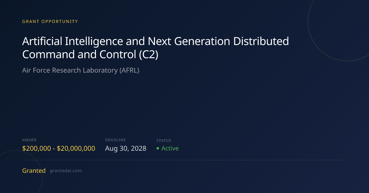 Artificial Intelligence and Next Generation Distributed Command and ...