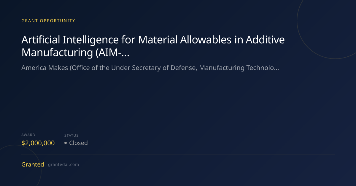 Artificial Intelligence for Material Allowables in Additive ...