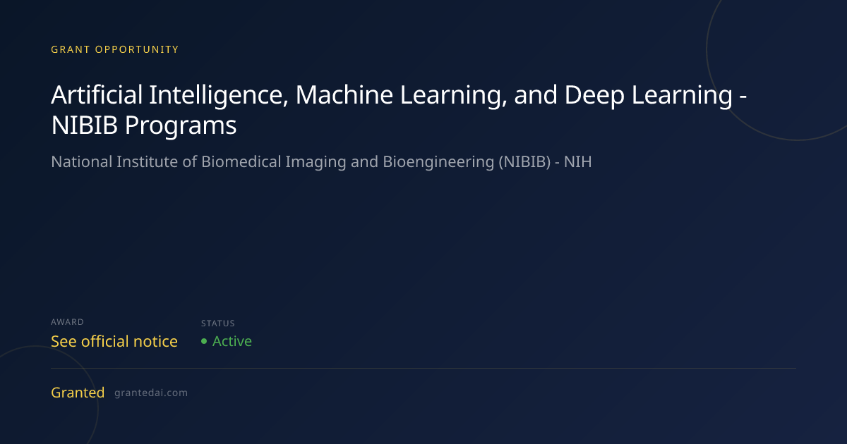 Artificial Intelligence, Machine Learning, and Deep Learning - NIBIB ...